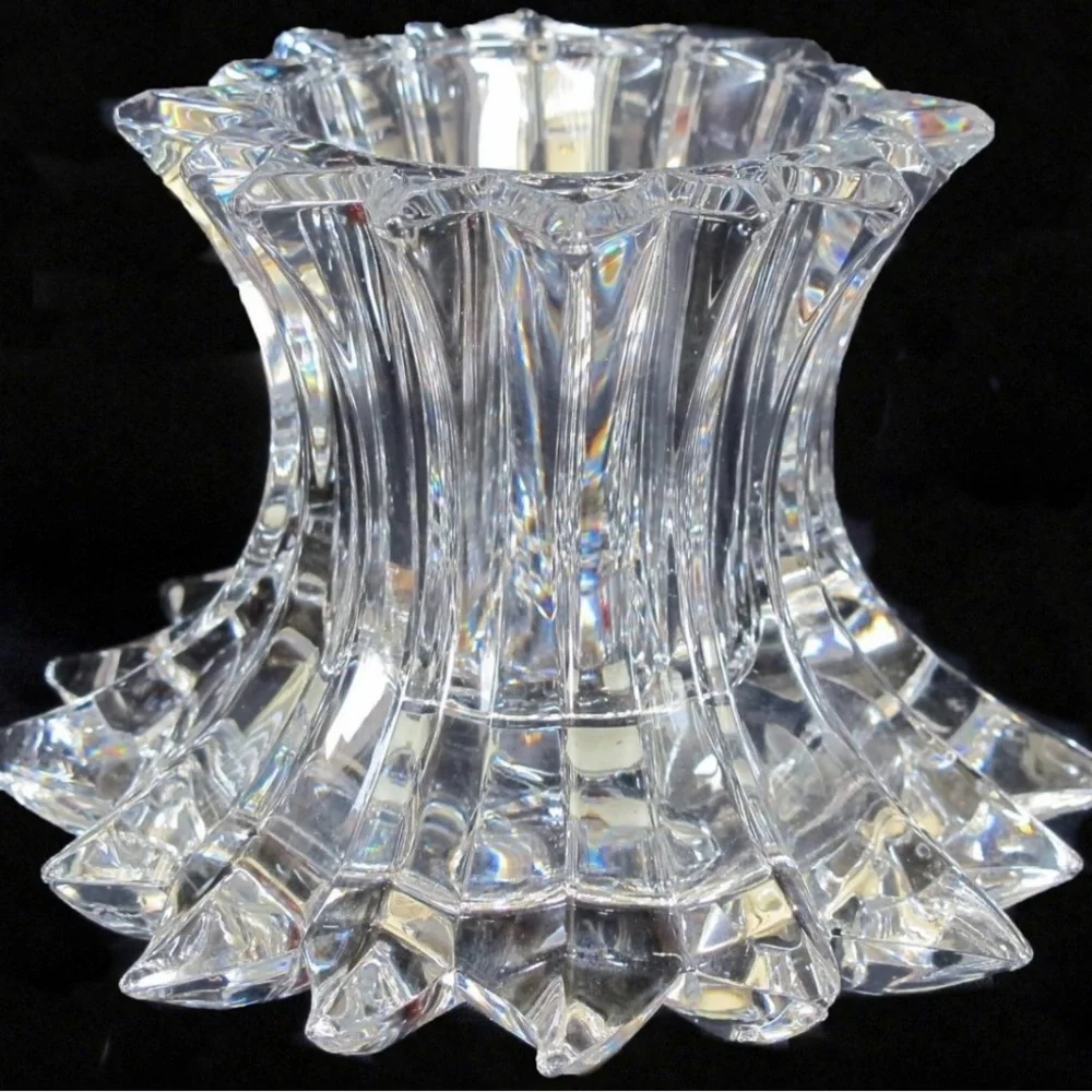 PartyLite Clear Scalloped Glass Accent Vase
